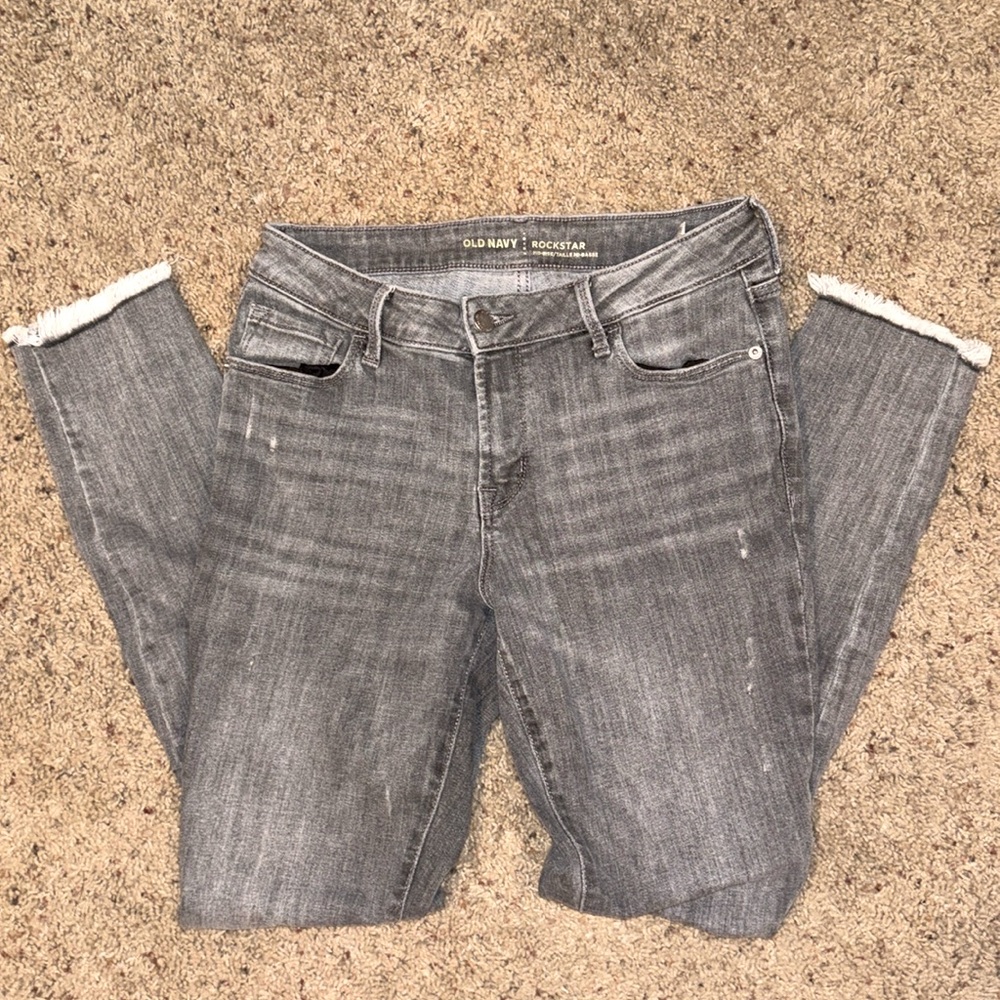 Old Navy Distressed Gray Skinny Jeans
